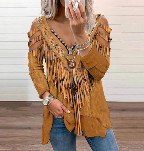 Blusa Fresca de Escote V con Cierre y Mangas Cortas - Image 6