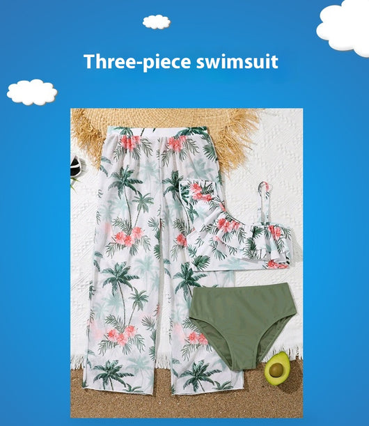Traje de Baño Infantil Tres Piezas con Falda Volante - Image 7