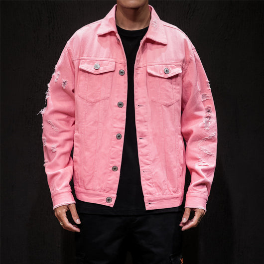 Chaqueta de Mezclilla Bordada Talla Grande para Hombre - Image 5