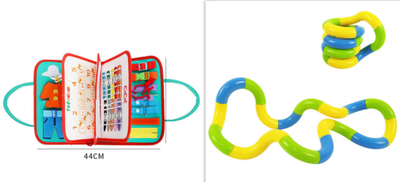 Tablero Educativo Sensorial con Actividades de Abotonado y Vestimenta para Bebés - Image 36