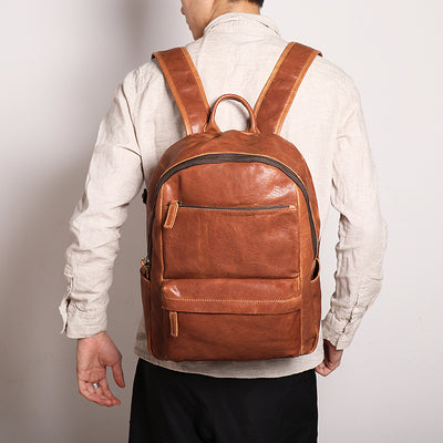 Mochila de Cuero para Laptop 14 pulgadas - Bolsa de Viaje Profesional Outdoor - Image 5