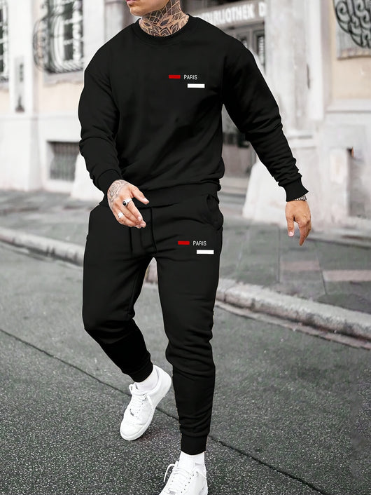 Conjunto de Sudadera Estampada y Pantalón de Fleece Casual - Image 5
