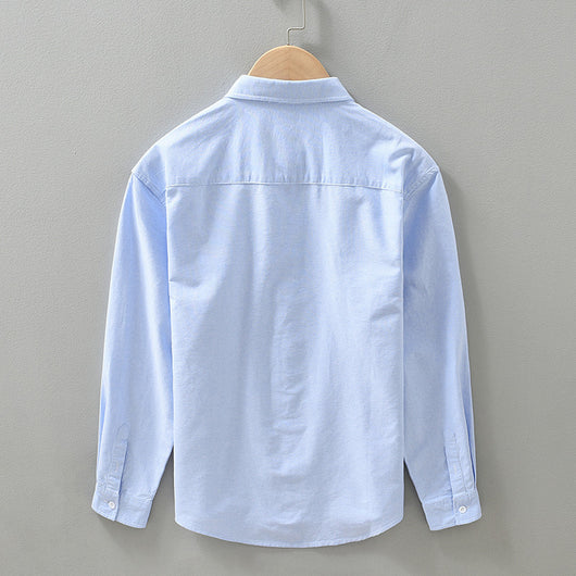Camisa Oxford de Manga Larga para Hombre - Casual y Versátil - Image 2