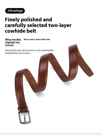 Cinturón de Cuero para Hombre con Hebilla de Pasador - Image 15