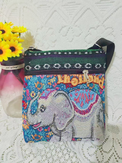 Bolso Bandolera Bordado Étnico con Elefante y Mariposa Estilo Chino - Image 31