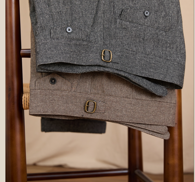 Pantalón Gurkha de Lana Casual Cintura Alta Corte Recto - Image 14