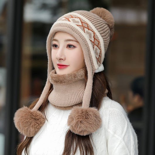 Gorro Tejido Plush Twist con Bola Colgante para Mujer - Image 6