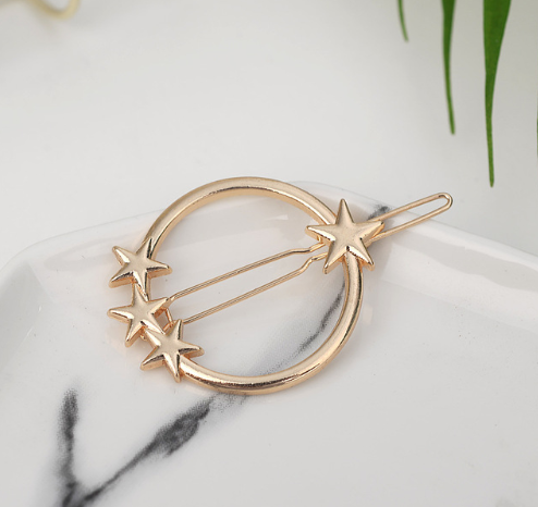 Pasador de Cabello Geométrico Estrella y Luna - Diseño Minimalista Europa América - Image 6