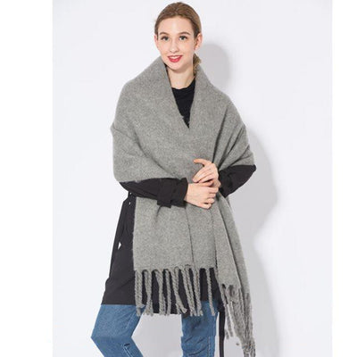Bufanda Otoño Invierno con Borlas para Mujer - Calidez y Estilo - Image 24