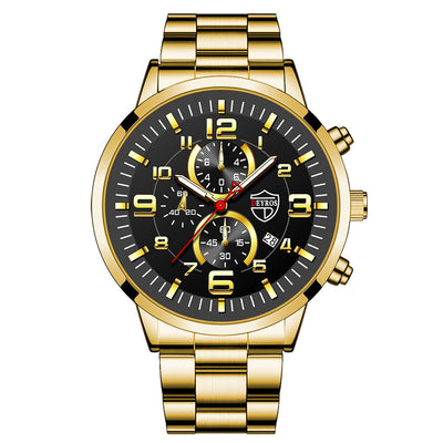 Reloj para Hombre con Esfera Dorada Grande, Calendario Luminoso y Correa de Acero - Image 7