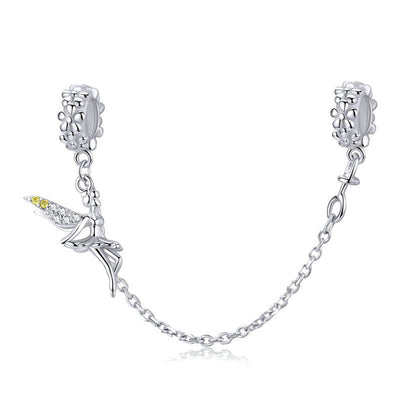 Cadena de Seguridad Flower Spirit en Plata Esterlina