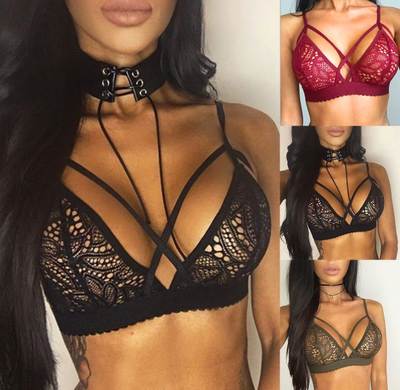 Sostén de Encaje Hueco con Pétalos - Lencería Seductora para Mujer