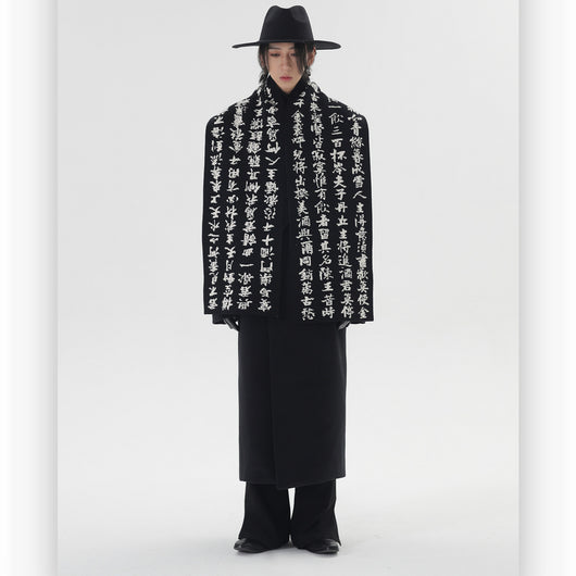 Bufanda de Pareja Estilo Chino Angora Deshilachada Negra y Blanca - Calidez Invernal - Image 4