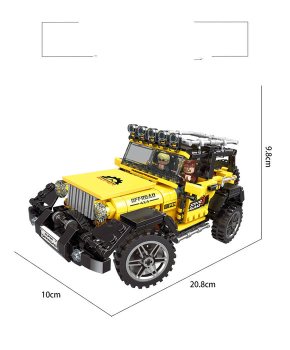 Camión Todoterreno Amarillo Modelo de Bloques de Construcción