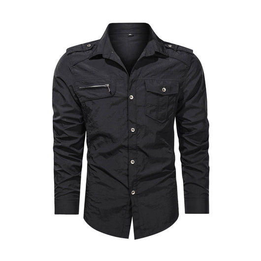 Camisa de Trabajo Multibolsillos Secado Rápido Hombre Manga Larga Otoño - Image 4