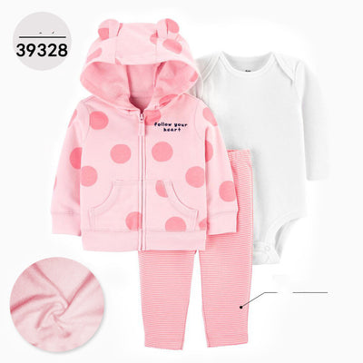 Chaqueta de Cuero con Capucha Infantil Tres Piezas Manga Larga - Image 39