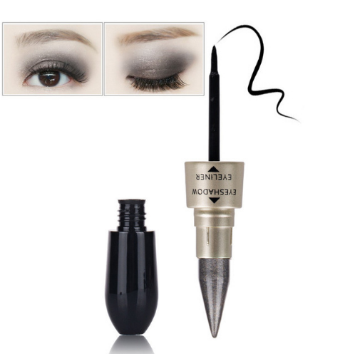 Paleta de Sombras Seis Colores Doble Cabezal + Delineador Negro
