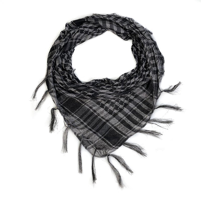 Pañuelo Táctico Keffiyeh Cuadros Houndstooth con Borlas Desértico - Image 11