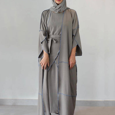Traje de Tres Piezas con Capa Exterior de Color Sólido - Image 11