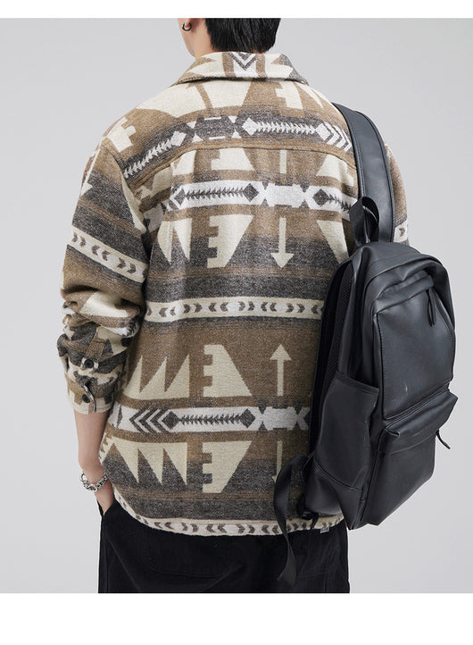 Chamarra de Lana Gruesa para Hombre a Cuadros, Abrigo Térmico Casual de Invierno - Image 9