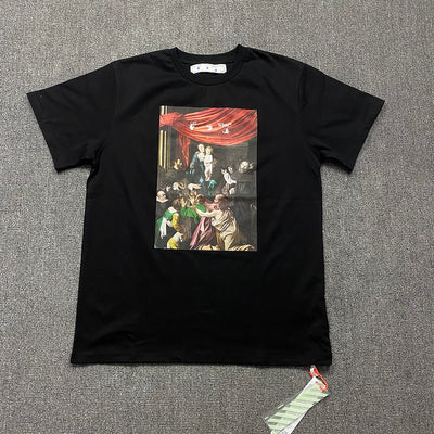 Playera con Estampa de Pintura al Óleo Artística