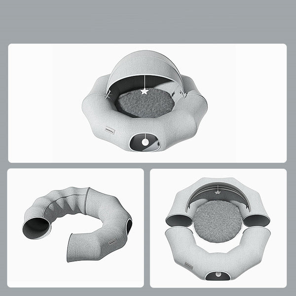 Túnel Donuts Plegable para Gatos - Refugio de Juego y Descanso