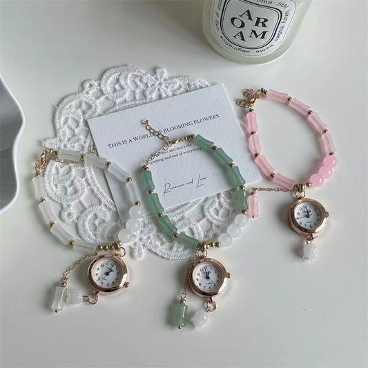 Reloj de Cuarzo para Mujer con Pulsera Nudo Bambú Estilo Chino