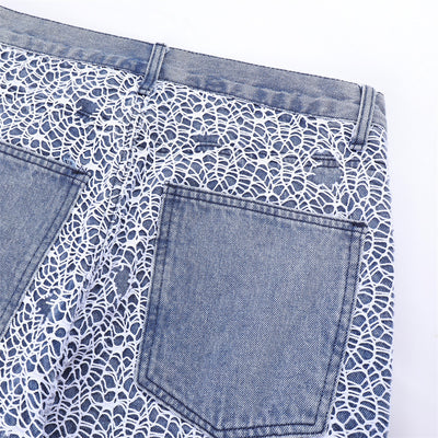 Pantalones Vaqueros Rotos con Detalles de Malla para Hombre - Image 3