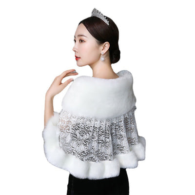 Chal Nupcial Acolchado con Pelaje - Chaqueta Térmica para Vestido de Novia - Image 5