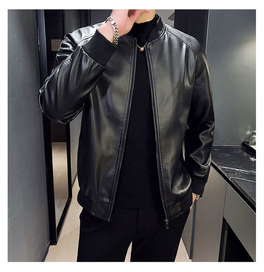 Chaqueta de Cuero Lavado Slim Fit para Hombre - Estilo Moderno - Image 18