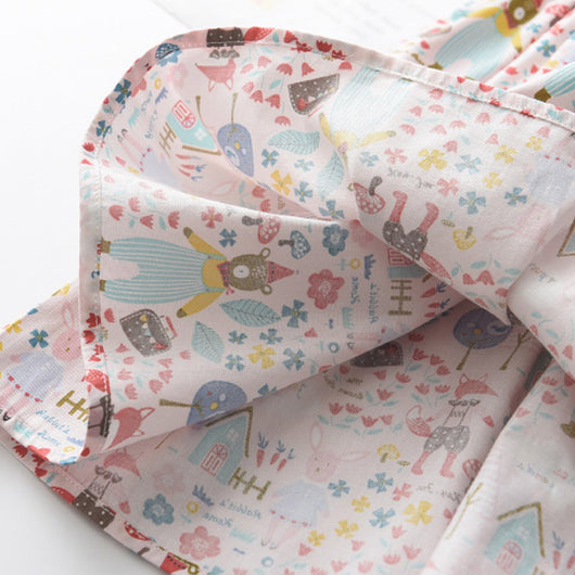 Vestido Infantil Estampado Patchwork Manga Corta - Image 11