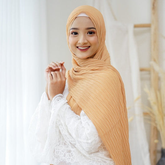 Hijab Chiffón Plisado con Efecto Perla - Capa Versátil - Image 8