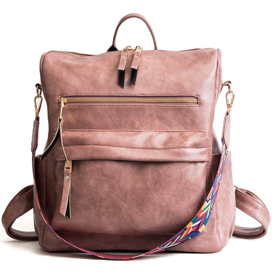 Mochila Retro Universitaria de Cuero Suave - Capacidad Grande Estilo Casual - Image 9