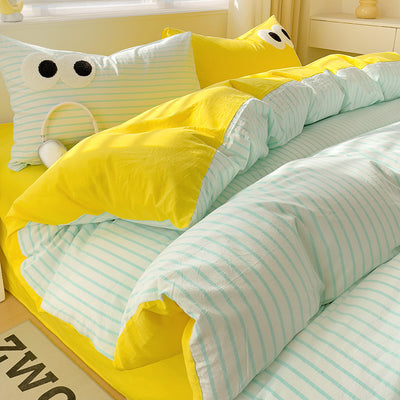 Juego de Cama Ojos Grandes - Funda Nórdica 4 Piezas Efecto Satinado - Image 10