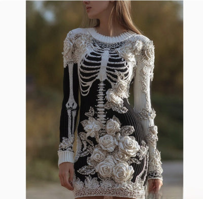 Falda Hip Estampado Digital Calavera Skull para Mujer - Image 13