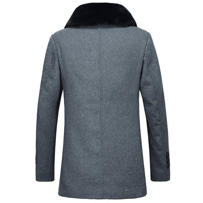 Abrigo de Lana Premium con Cuello de Lana para Hombre - Image 3