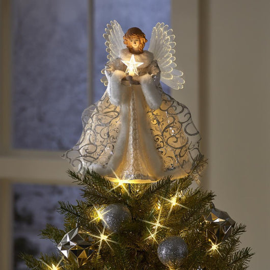 Ángel Dorado Luminoso para Punta de Árbol de Navidad con LED - Image 8