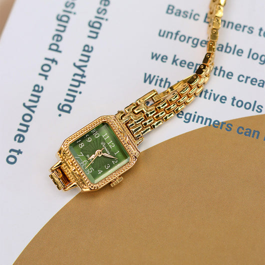Reloj Vintage de Cobre con Diseño Cuadrado para Mujer - Image 3