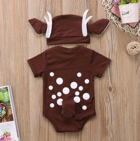 Gorro Triangular Siamés para Bebés con Estampado Lindo de Alce