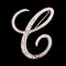 English letter brooch with diamonds C