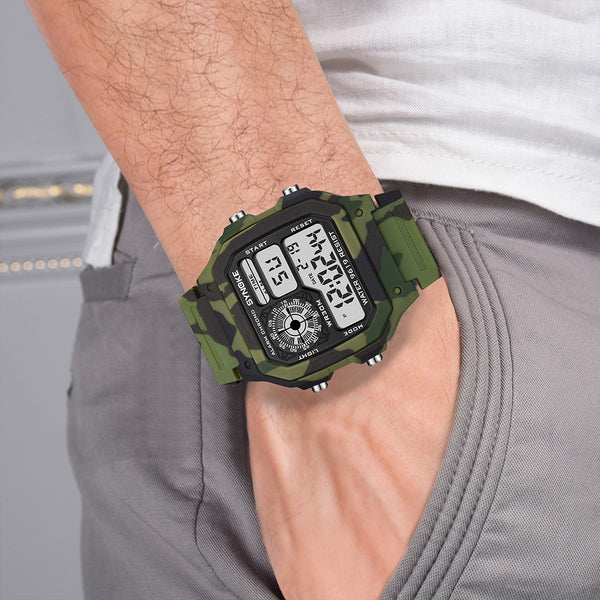 Reloj Deportivo Digital con Luz Nocturna y 7 Colores Sumergible