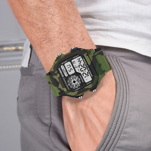 Reloj Deportivo Digital con Luz Nocturna y 7 Colores Sumergible