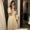 Vestido Largo Elegante con Cintura Definida - Estilo Retro Minimalista