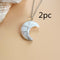 Moon Natural Stone Amethyst Tree Of Life Necklace Handmade Fortune Tree 2pc 2color Chain
