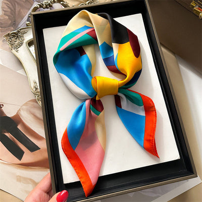 Pañuelo de Seda Estampado Dopamina para Mujer