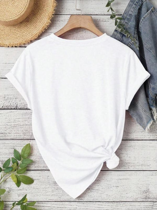 Playera Gráfica Cuello Redondo con Estampado de Corazones Cruzados para Mujer - Image 18