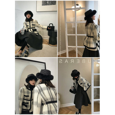 Blazer de Lana con Detalle de Moño y Contraste en Seda Negra - Image 2