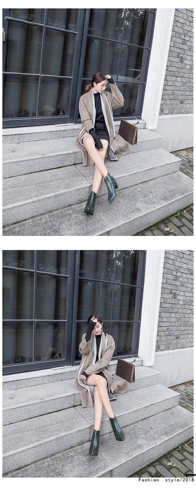 Botas Cortas de Cuero para Mujer con Tacón Grueso - Image 23