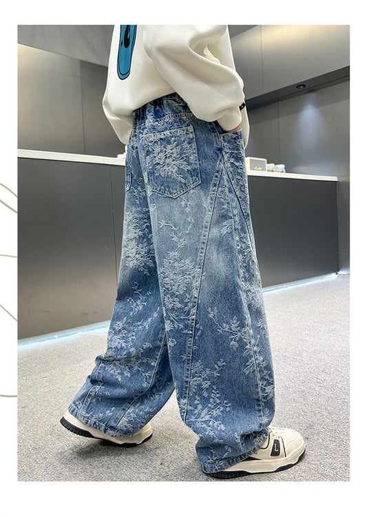 Pantalones Jeans Sueltos Estilo Pu Shuai para Niños - Diseño Trendy y Cómodo - Image 28