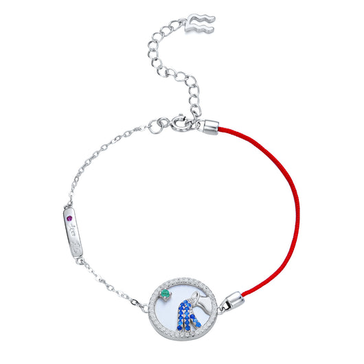 Pulsera Plata S925 Constelación Acuario Esmeralda Minimalista - Image 8